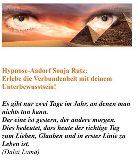 Unterbewusstsein, Positiv,Hypnose Aadorf,Sonja Rutz, Praxis in Aadorf, Unterbewusstsein, Sporthypnose, Stressmanagement, Ängste lösen