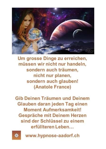 Stärken, Handeln, Positiv denken, Hypnose Aadorf.ch,Hypnose Aadorf,Sonja Rutz, Praxis in Aadorf, Unterbewusstsein, Sporthypnose, Stressmanagement, Ängste lösen