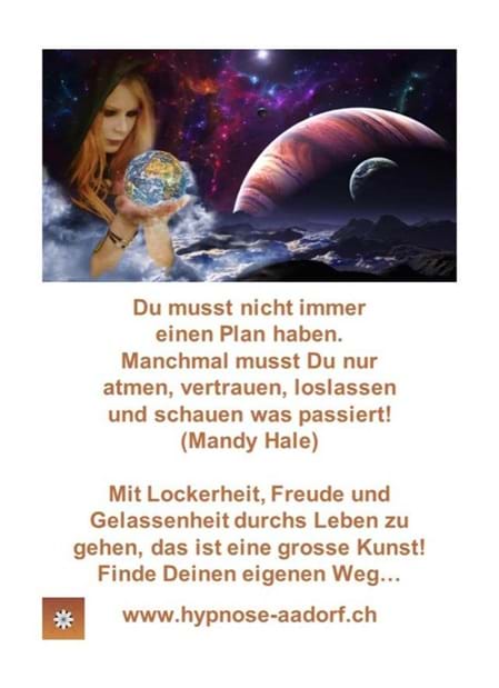 Lockerheit, Geniessen, Gelassenheit, Weg gehen, Hypnose Aadorf